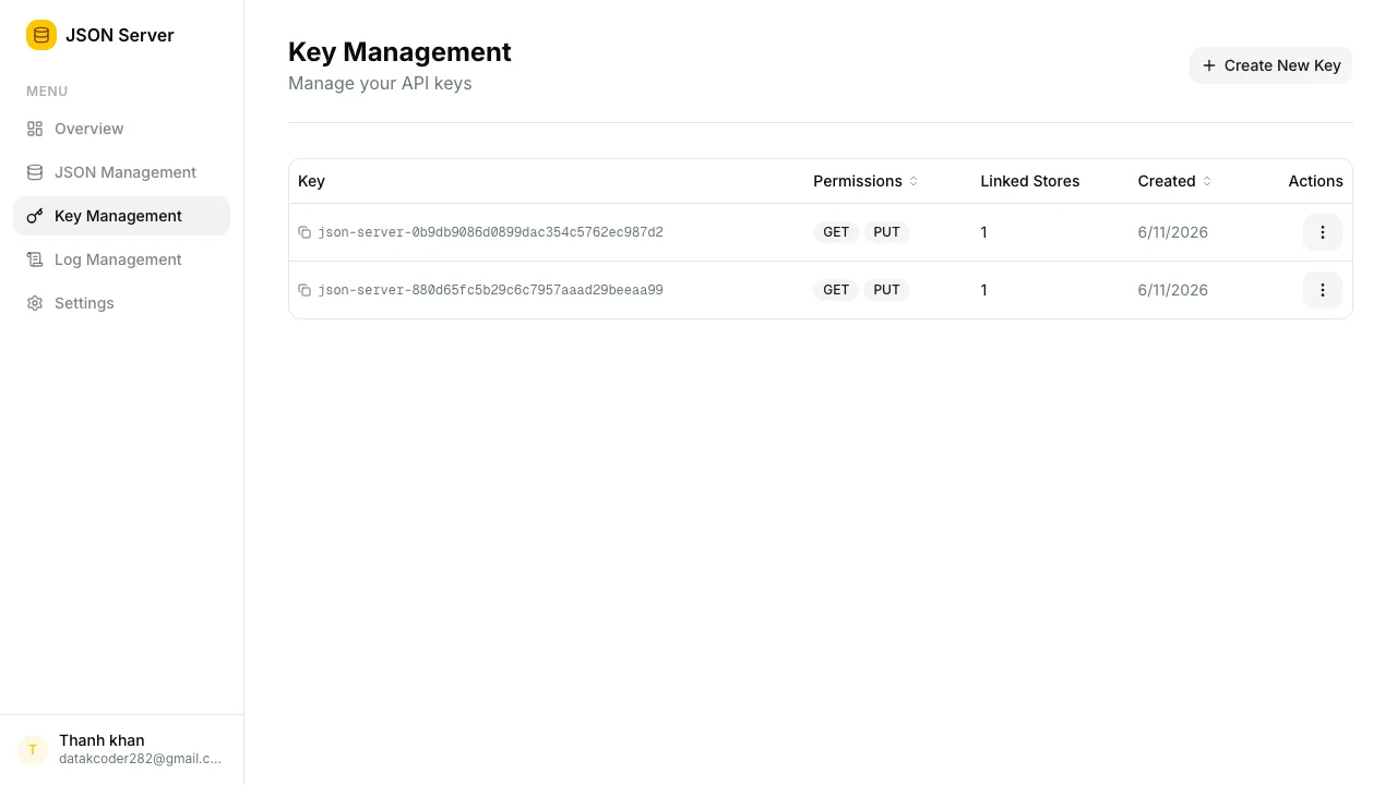 API key management